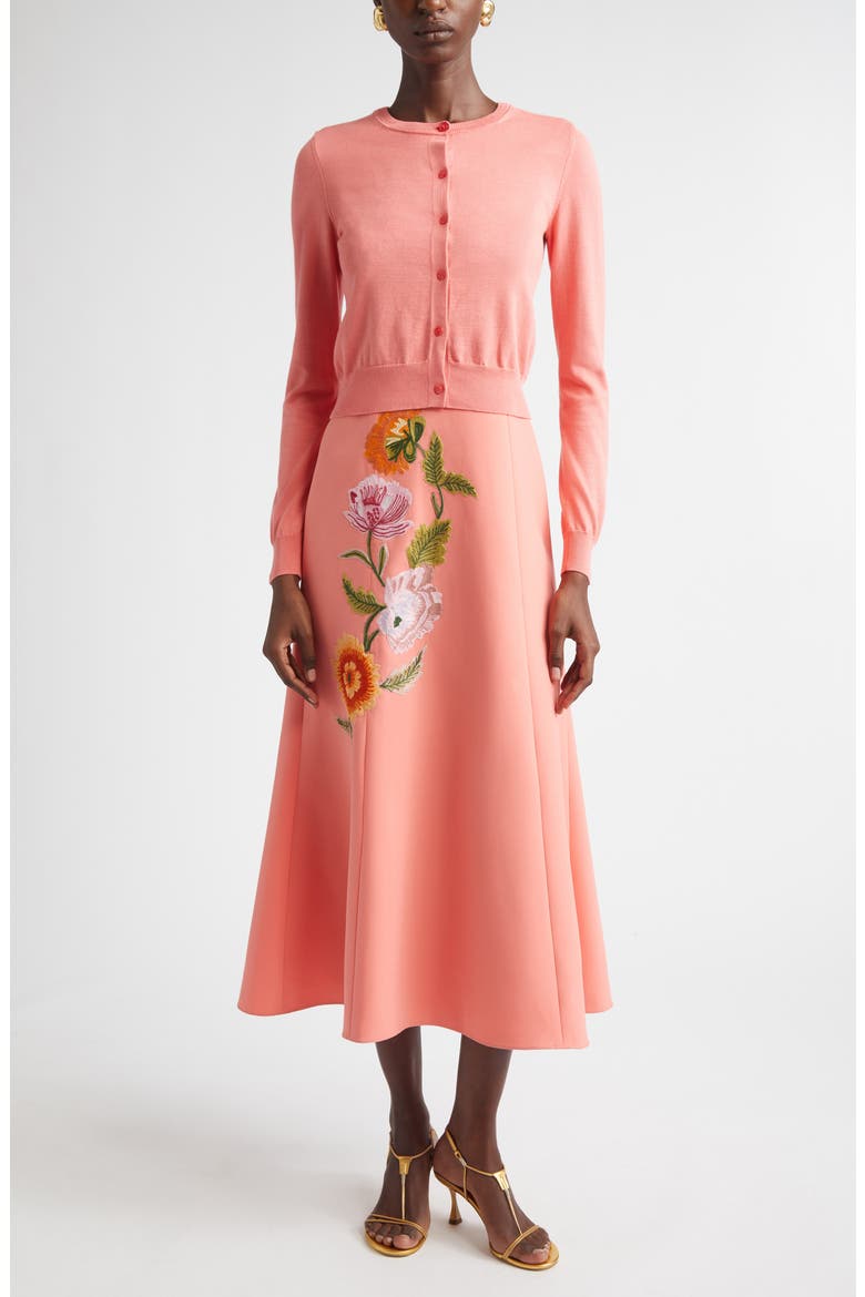 Silk & Cotton Cardigan, Alternate, color, SUNSET