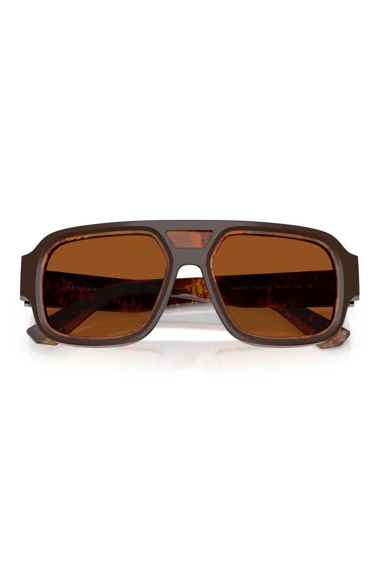 55mm Square Sunglasses, Alternate, color, TOP BROWN/ PEARL GOLD BROWN