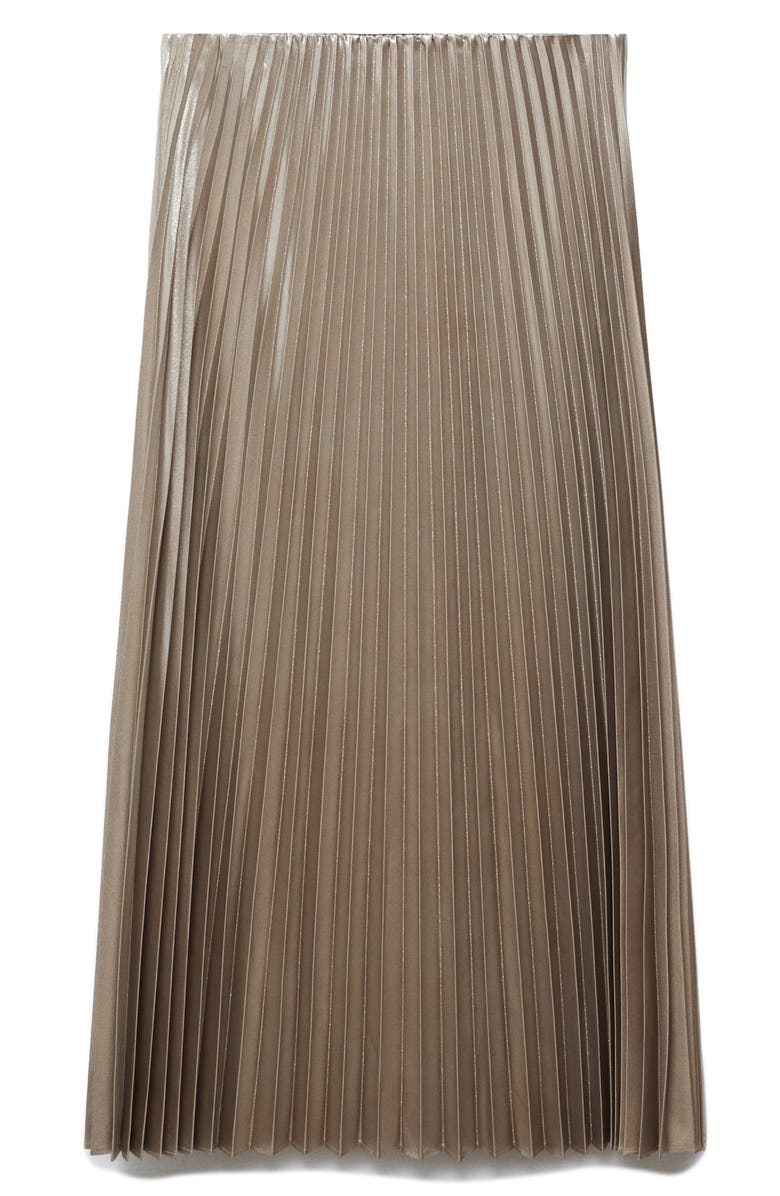 MANGO Disco Metallic Pleated Midi Skirt, Alternate, color, 