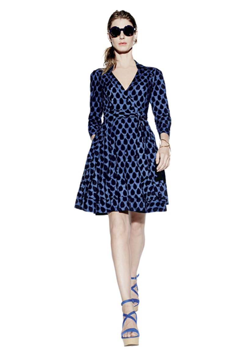 Piece & Co. and Diane von Furstenberg 'Jadrian' Cotton Wrap Dress (Nordstrom Exclusive), Alternate, color, PIECE BATIK BLUE