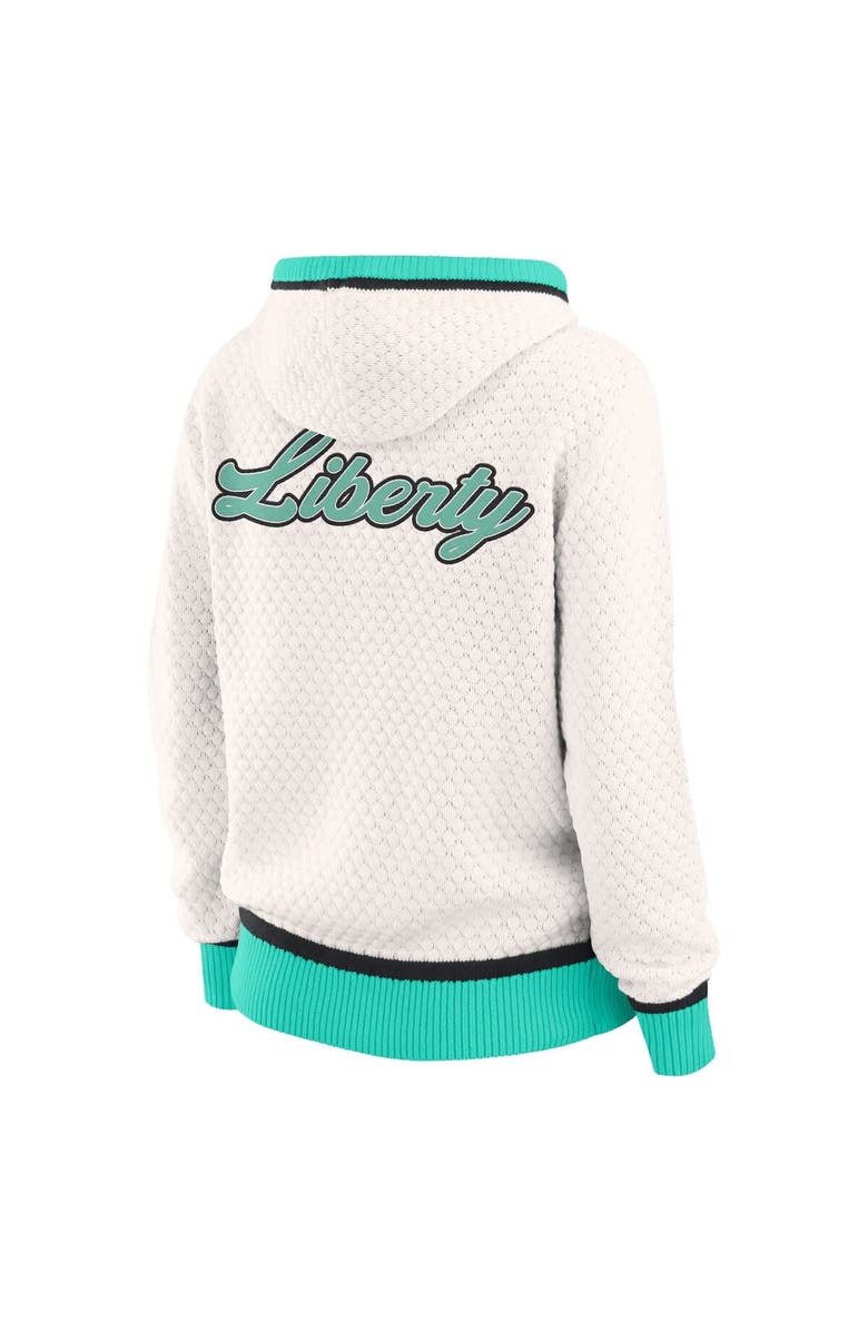 WEAR by Erin Andrews Women's WEAR by Erin Andrews Cream New York Liberty Hooded Sweater, Alternate, color, Cream