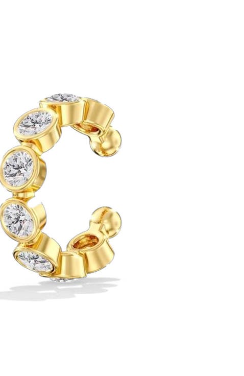 Bezel Lab Diamond Ear Cuff in 14K Gold