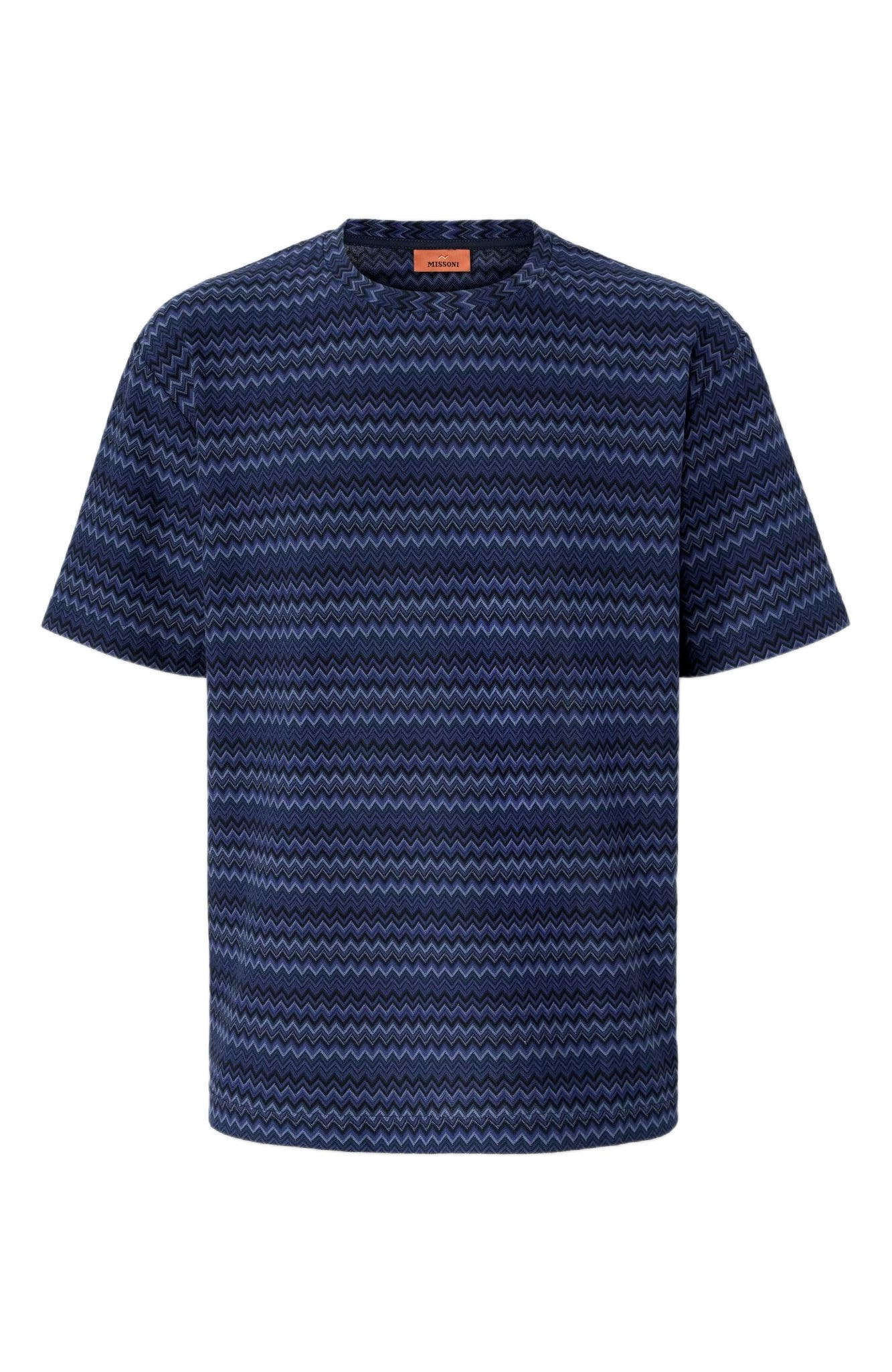 Crew Neck T-shirt With Micro Zigzag - image 2