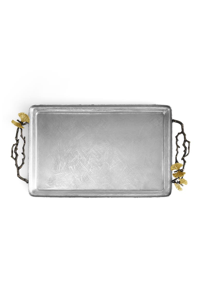 Butterfly Ginkgo Serving Tray, Alternate, color, SILVER/ GOLD