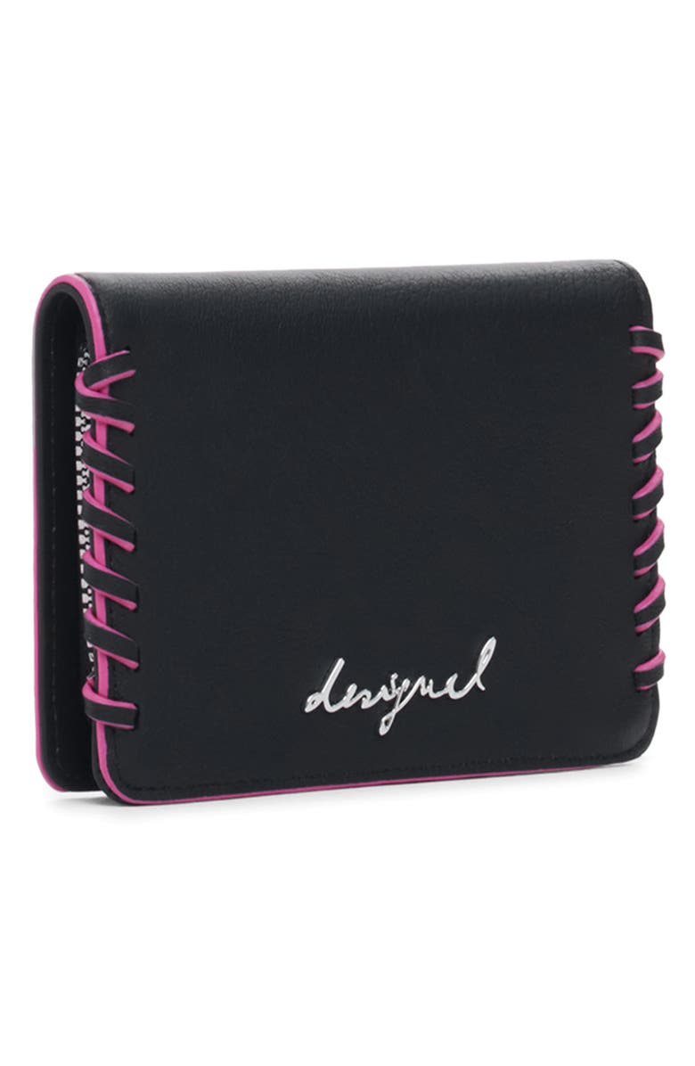 Desigual Faux Leather Wallet, Alternate, color, Black