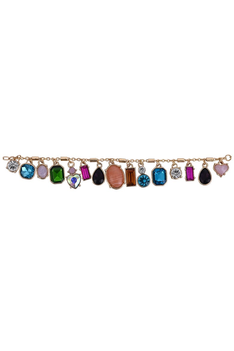 Multi Stone Drop Necklace, Alternate, color, MULTI-GOLD