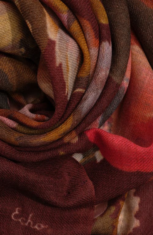 Echo Painted Floral Wrap In Red