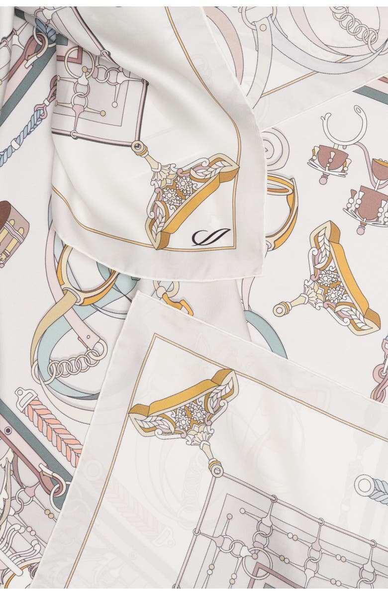 Elizabetta Epona - Silk Foulard for Women, Alternate, color, Pearl Grey