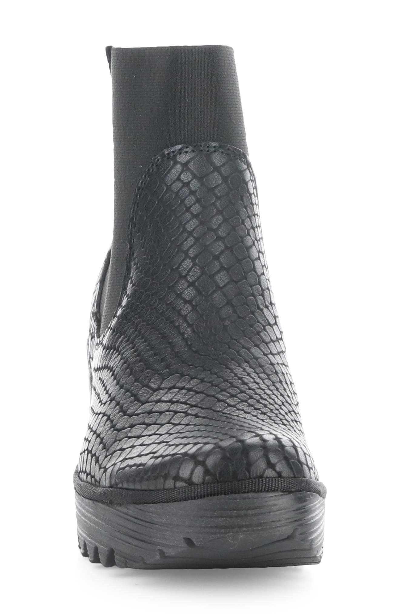 Fly London Yade Wedge Bootie, Alternate, color, 005 Black Croco Prin