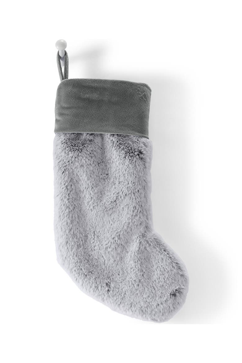 Faux Fur Stocking, Main, color, Gray Faux Fur