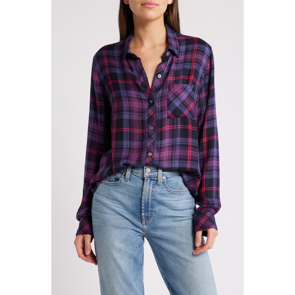 Rails Hunter Plaid Button-up Shirt In Aubergine Magenta