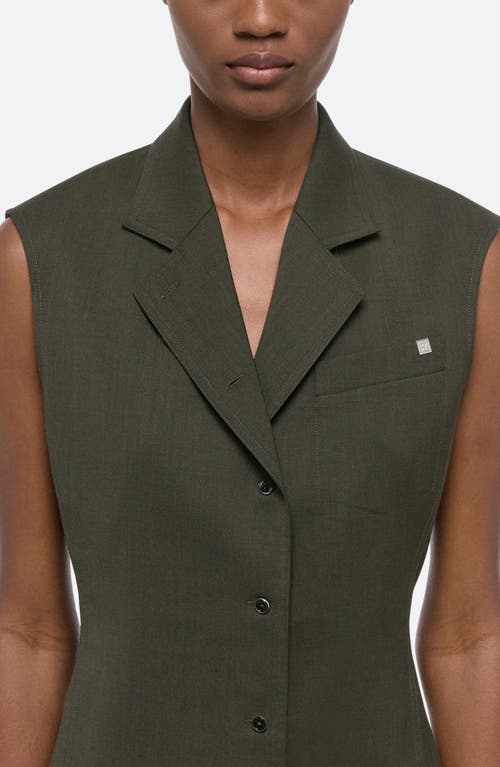 Helmut Lang Modest Wool Vest In Green Melange - Fk7