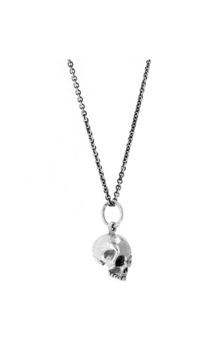 King Baby Studio Skull Pendant on Micro Rolo Chain, Alternate, color, Silver