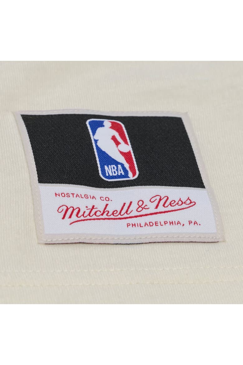 Men's Mitchell & Ness Cream Utah Jazz Hardwood Classics Chainstitch Premium T-Shirt, Alternate, color, Cream