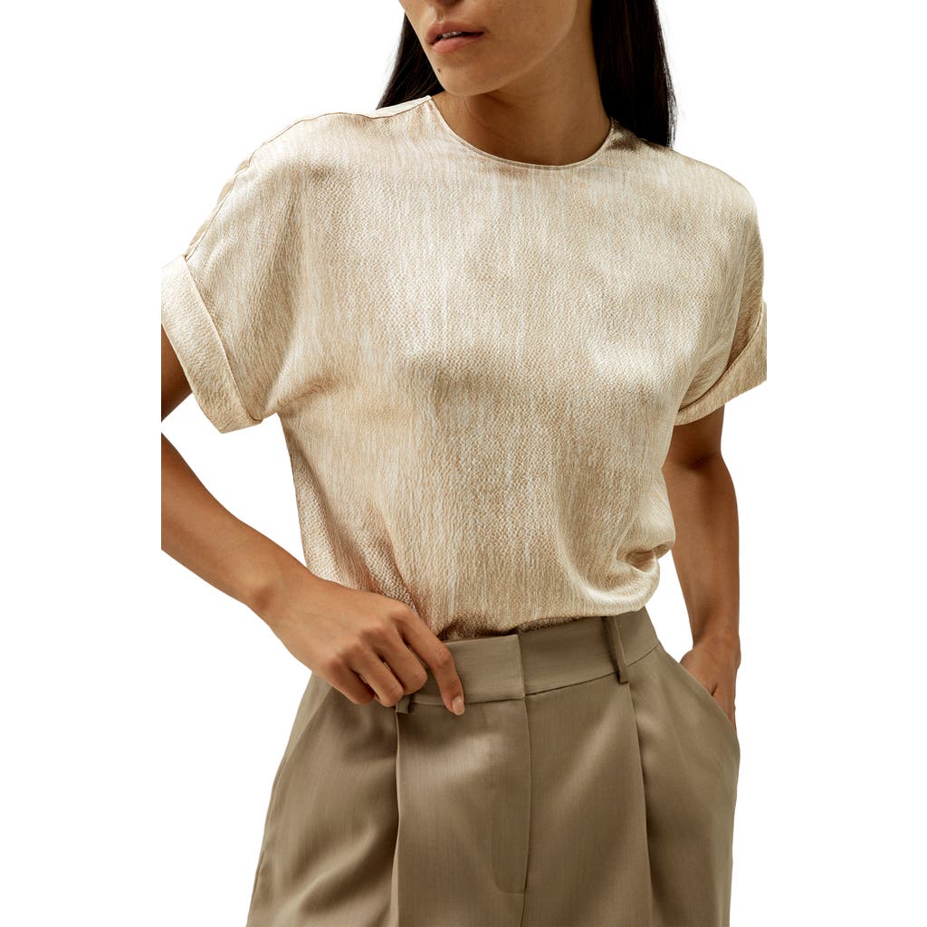 Lilysilk Print Pearl Satin Silk T-shirt Top