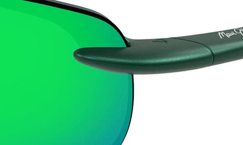 Maui Jim Hookipa 64mm Polarized Rectangle Sunglasses In Green