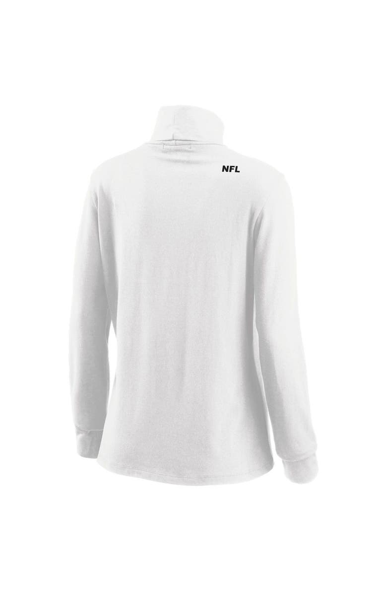 WEAR by Erin Andrews Women's WEAR by Erin Andrews White NFL Long Sleeve Tri-Blend Turtleneck T-Shirt, Alternate, color, 