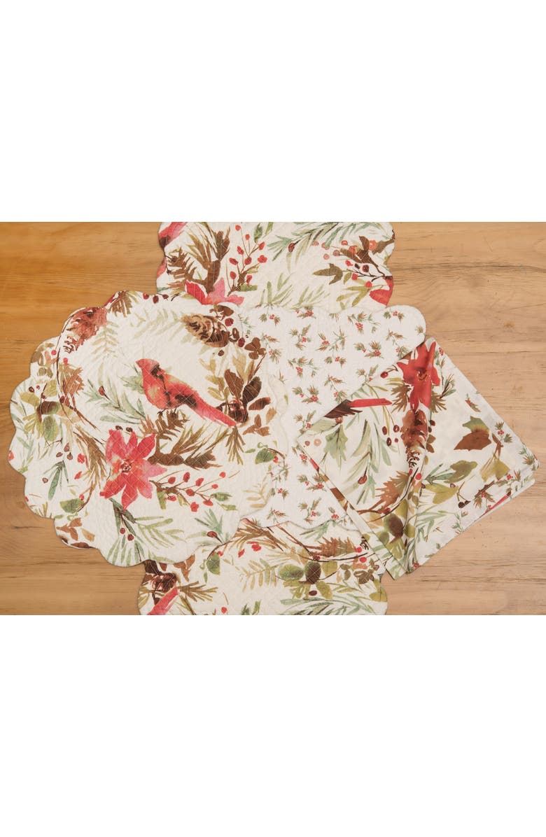 C&F Home Averie Placemats Set of 6, 13" x 19", Alternate, color, White