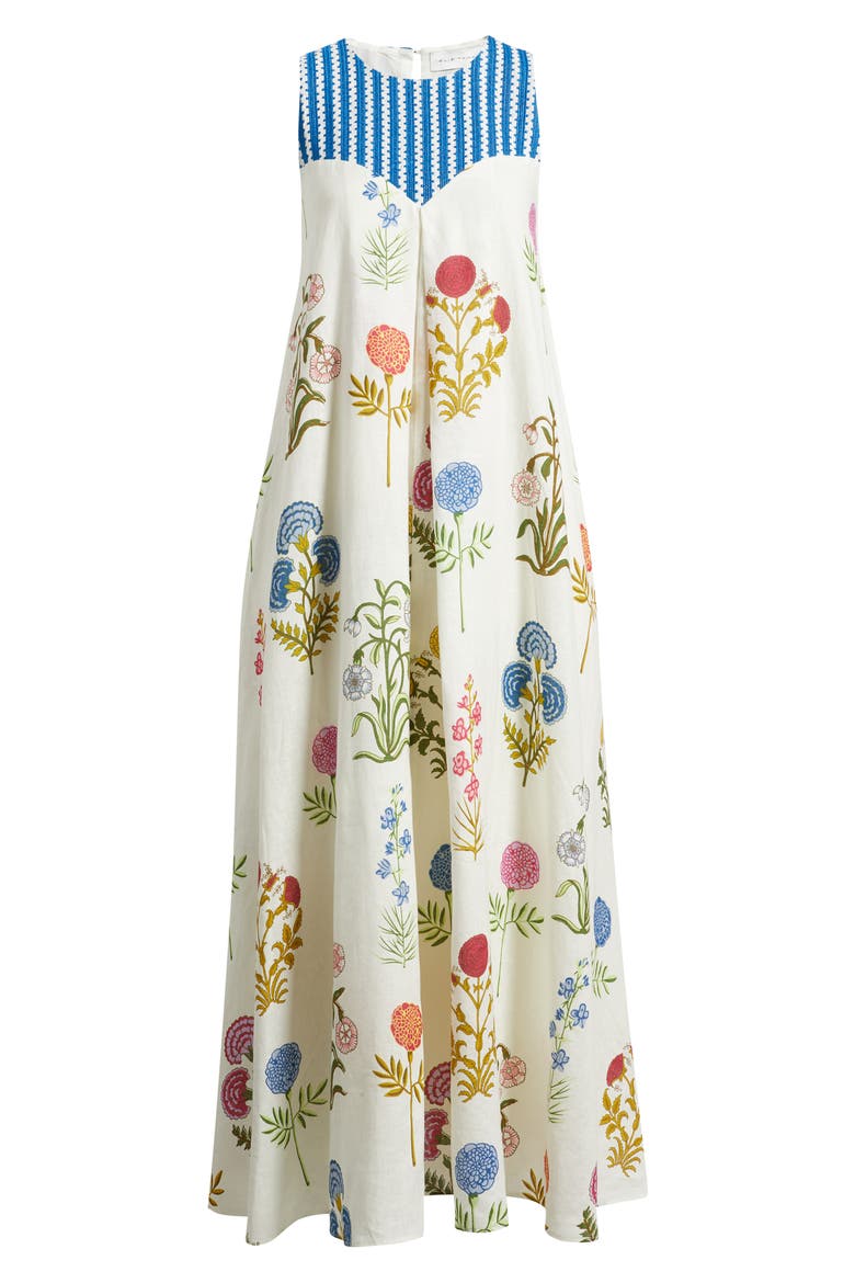 The Eleanor Sleeveless Linen Maxi Dress, Alternate, color, MULTI FLORAL