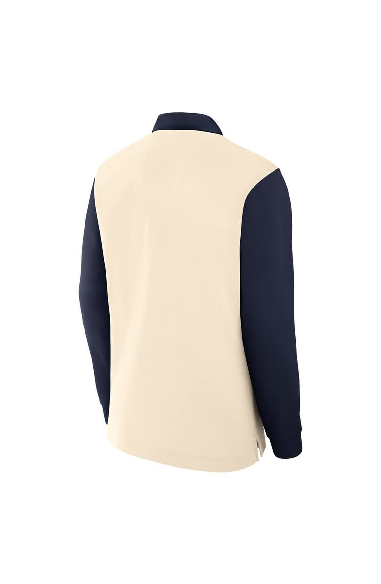 Jordan Brand Men's Jordan Brand Cream/Navy Michigan Wolverines Rugby Long Sleeve Shirt, Alternate, color, Cream