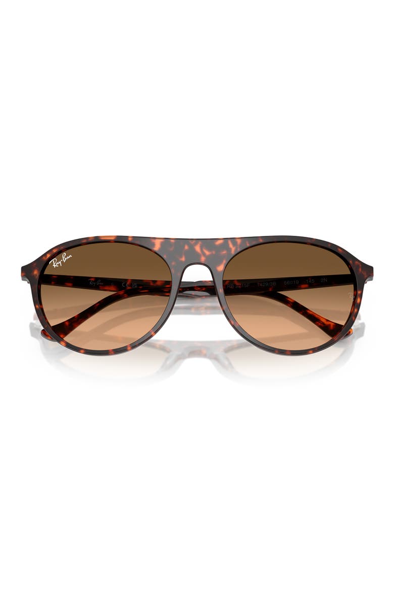 56mm Round Sunglasses, Alternate, color, RED HAVANA