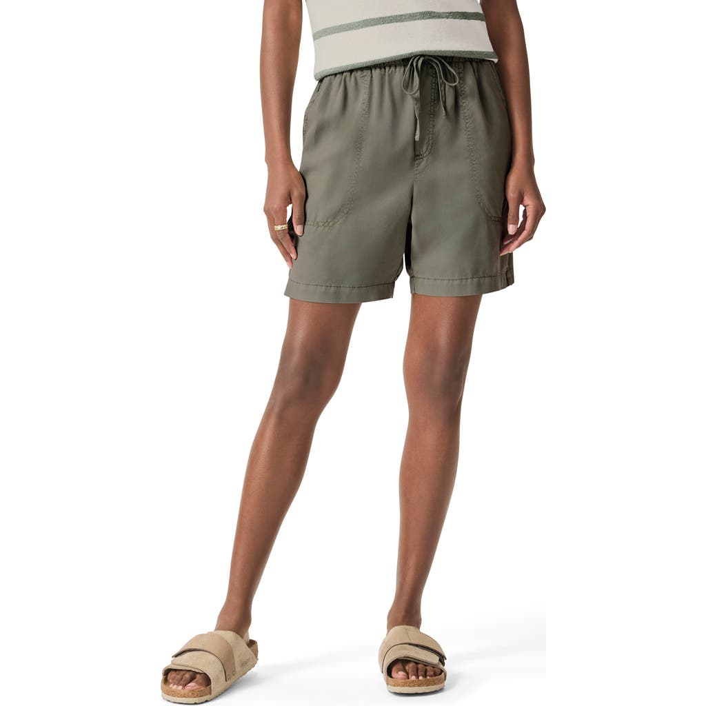 Splendid Angie Tie Waist Chambray Shorts In Soft Vob