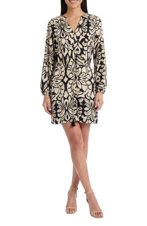 Long Sleeve Button Front Minidress