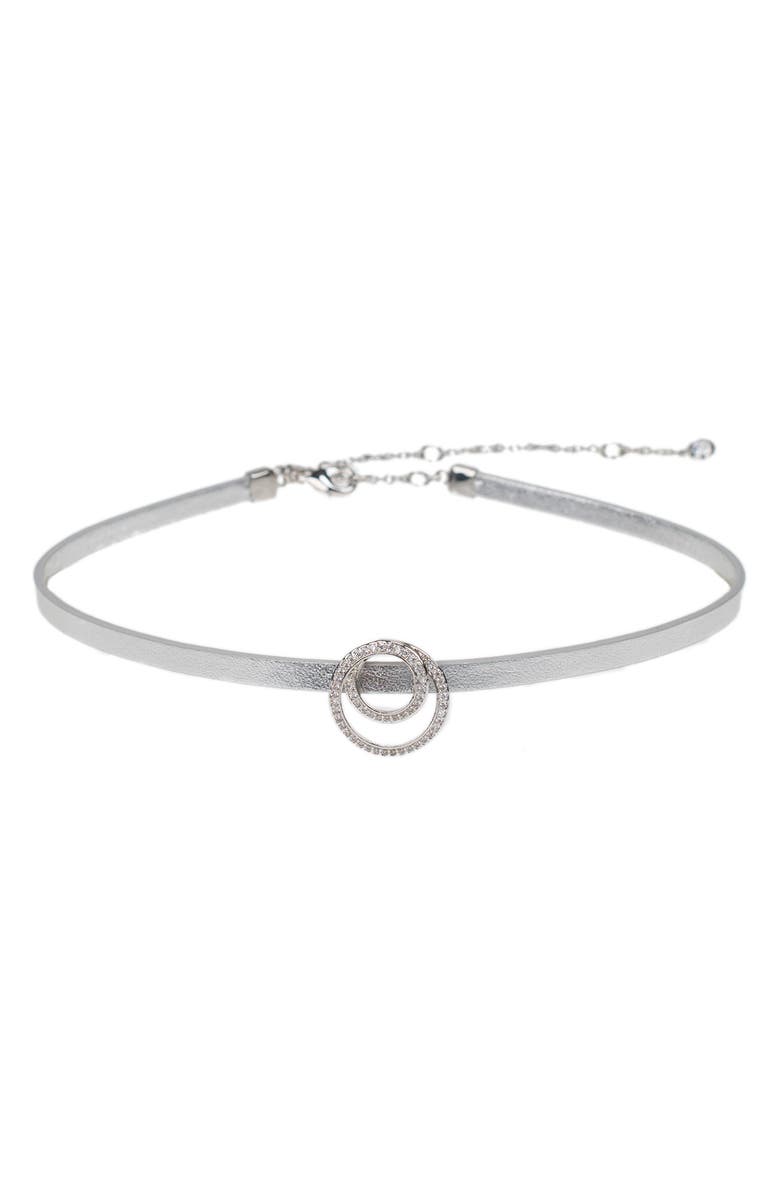 CZ by Kenneth Jay Lane CZ Interlocking Circles Choker, Main, color,