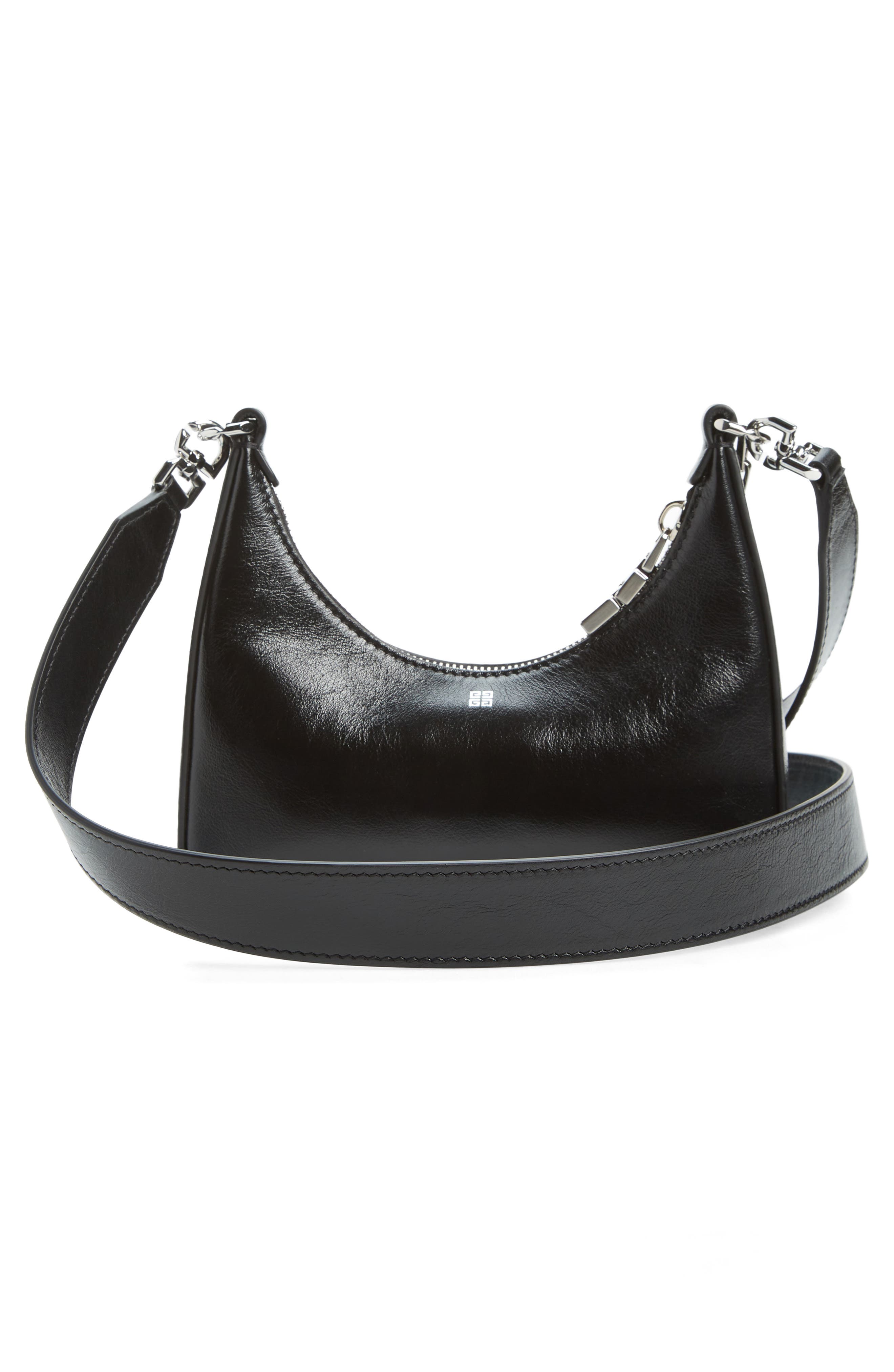 Givenchy Mini Moon Cutout Calfskin Leather Hobo Bag, Alternate, color, 