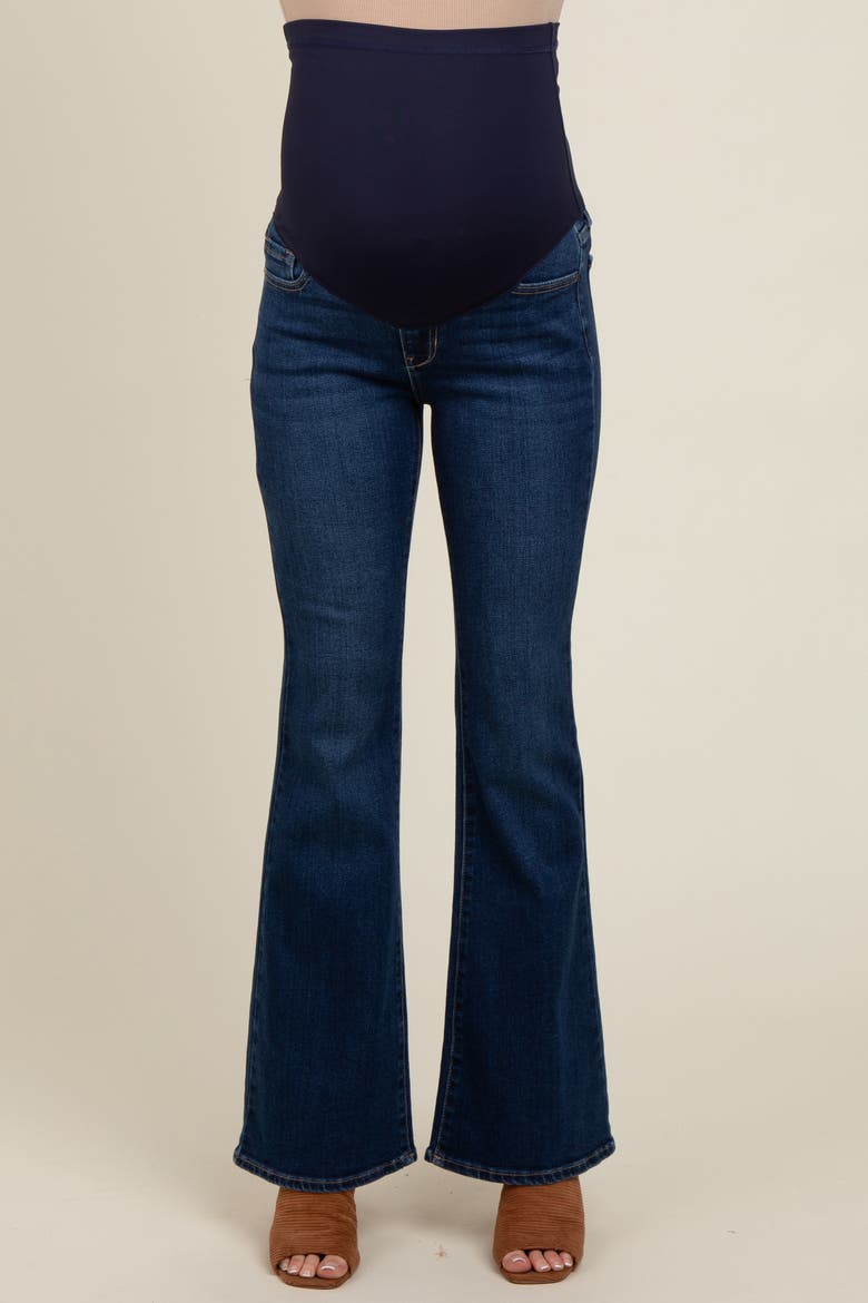 Flare Leg Maternity Jeans, Alternate, color, Navy Blue