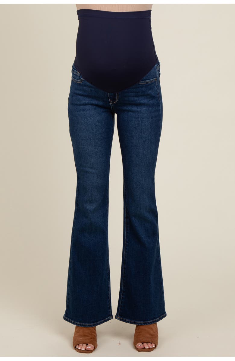 PinkBlush Flare Leg Maternity Jeans, Alternate, color, Navy Blue