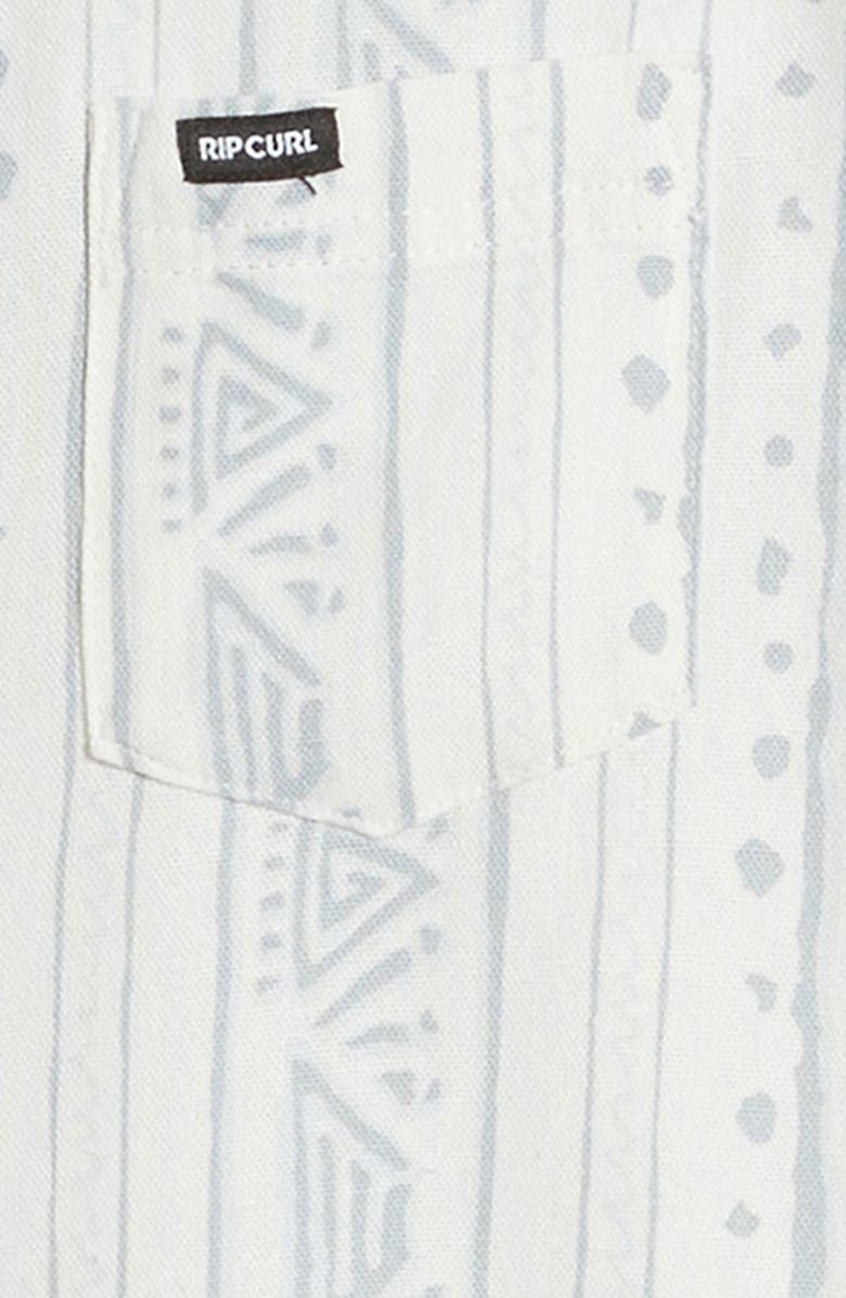 Rip Curl Kids' Fun Times Short Sleeve Viscose & Linen Button-Up Shirt, Alternate, color, 