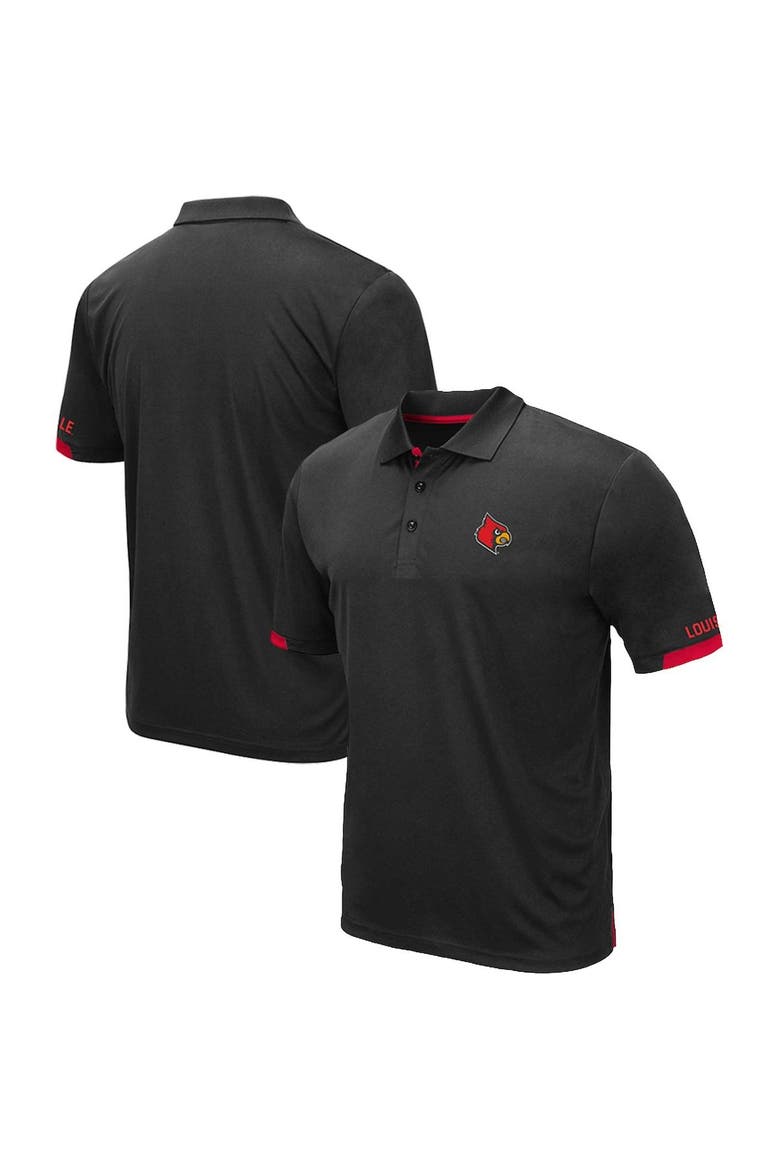 Men's Colosseum Black Louisville Cardinals Big & Tall Santry Polo, Main, color, Black