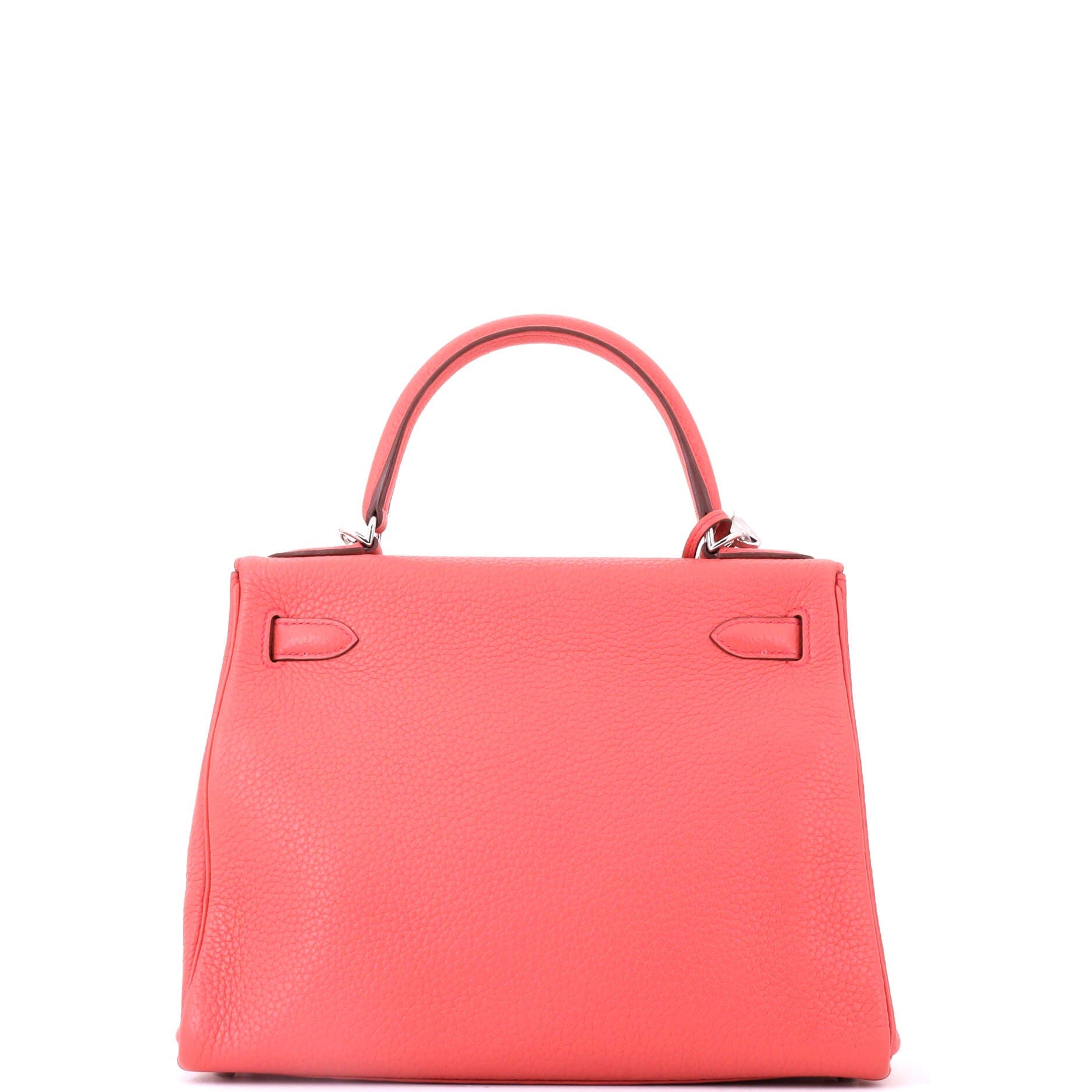 Pre-Owned Hermes Kelly Handbag Pink Clemence with Palladium Hardware 28, Alternate, color, Bougainvillier