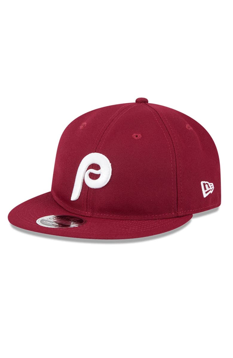 New Era Men's New Era Maroon Philadelphia Phillies Baseball Hall of Fame Retro Crown 9FIFTY Adjustable Hat, Alternate, color, Maroon