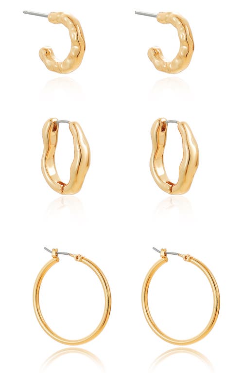 Ettika Set Of 3 Hoop Earring Set In Gold