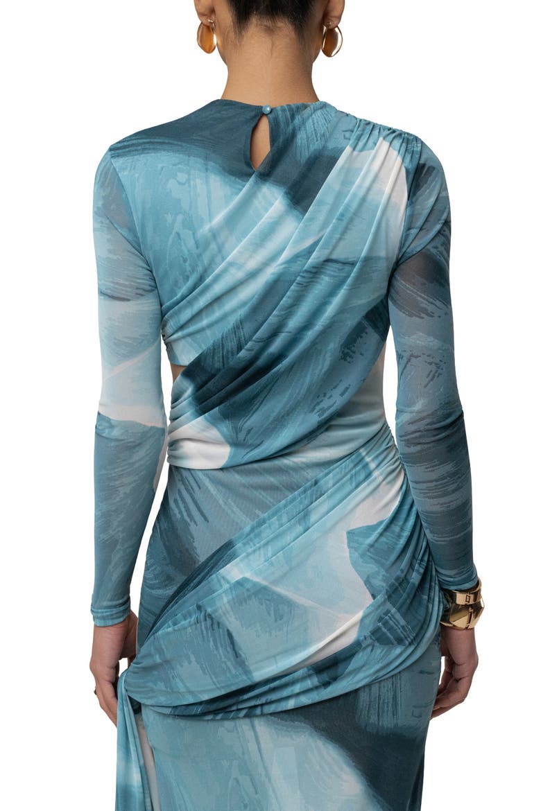Heatwave Mesh Maxi Dress, Alternate, color, Sunset Blue