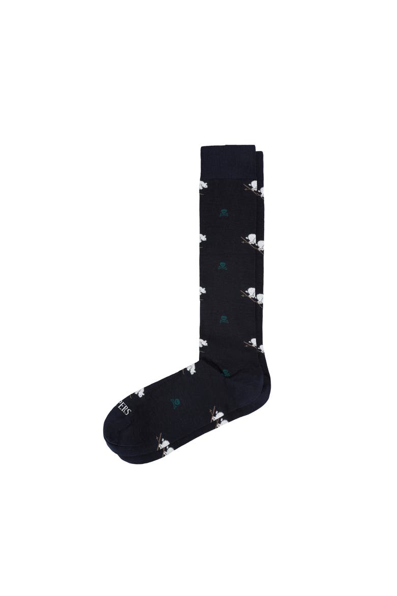 Bear Funny L Socks, Main, color, Navy