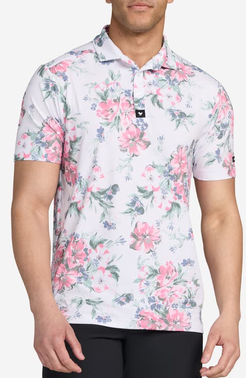 Core Spring Showers Floral Performance Golf Polo