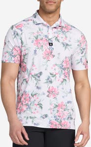 Bad Birdie Core Spring Showers Floral Performance Golf Polo