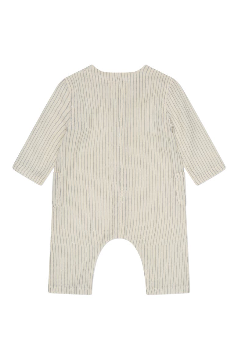 Organic Cotton Muslin Romper, Alternate, color, BLUE STRIPE