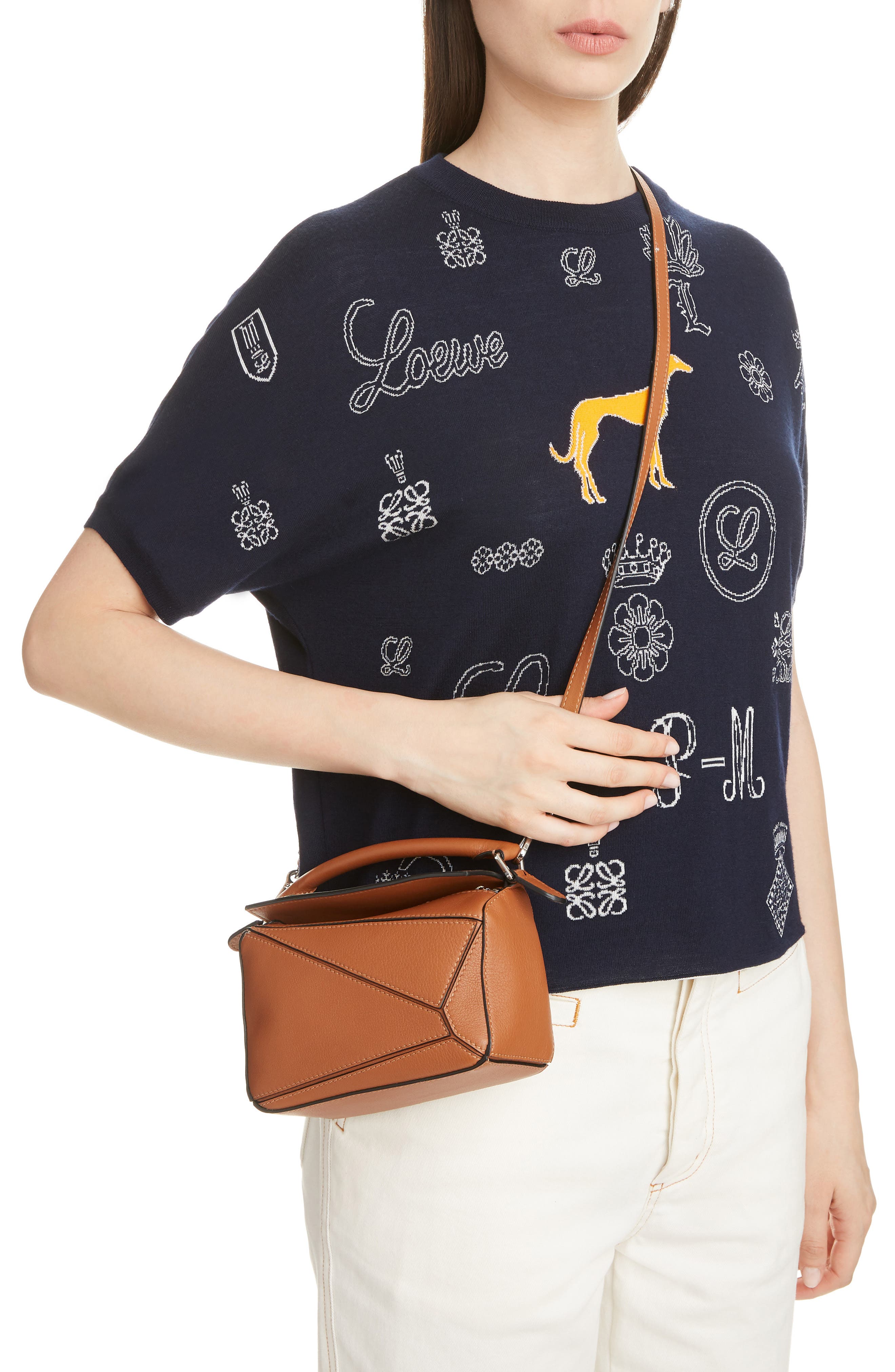 Mini Puzzle Calfskin Leather Bag, Alternate, color, TAN