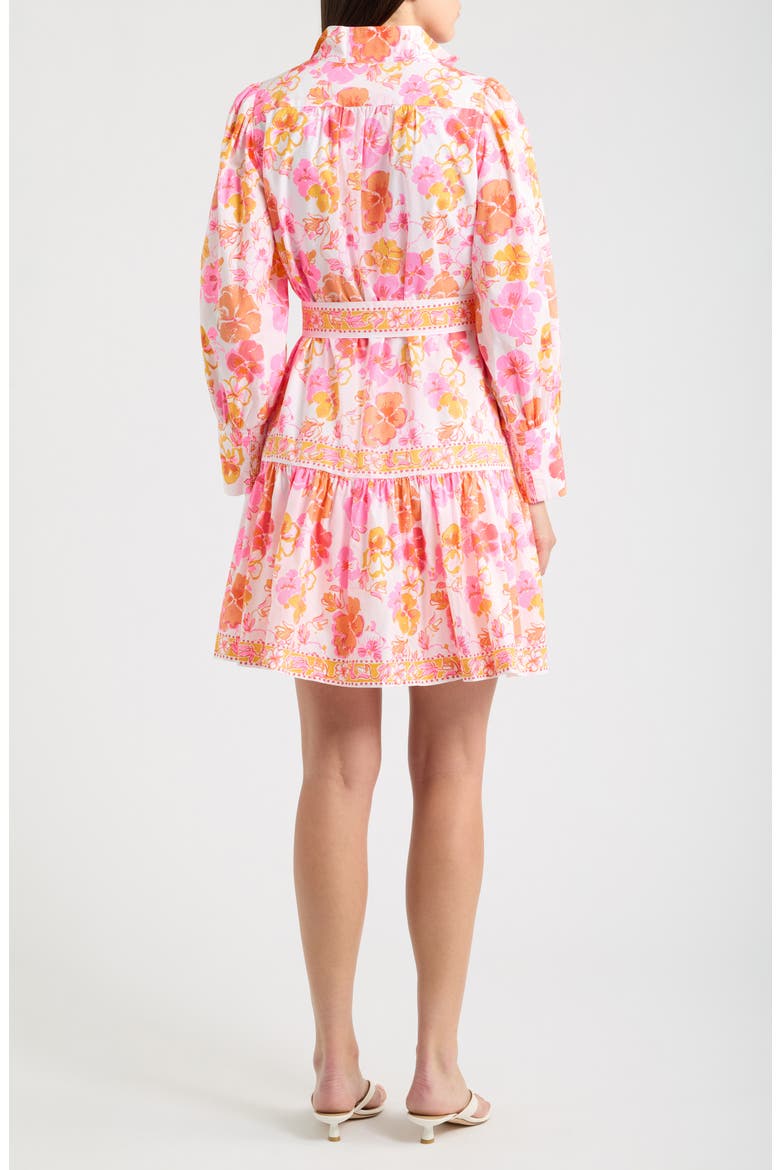 Drena Print Tie Waist Long Sleeve Dress, Alternate, color, RESORT WHITE PANSY FANSY