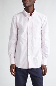 Thom Browne Straight Fit Cotton Oxford Button-Down Shirt