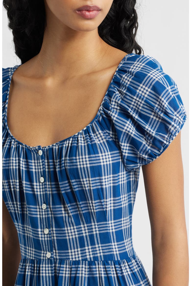 Valenne Plaid Tiered Organic Cotton Voile Dress, Alternate, color, DORSET PLAID
