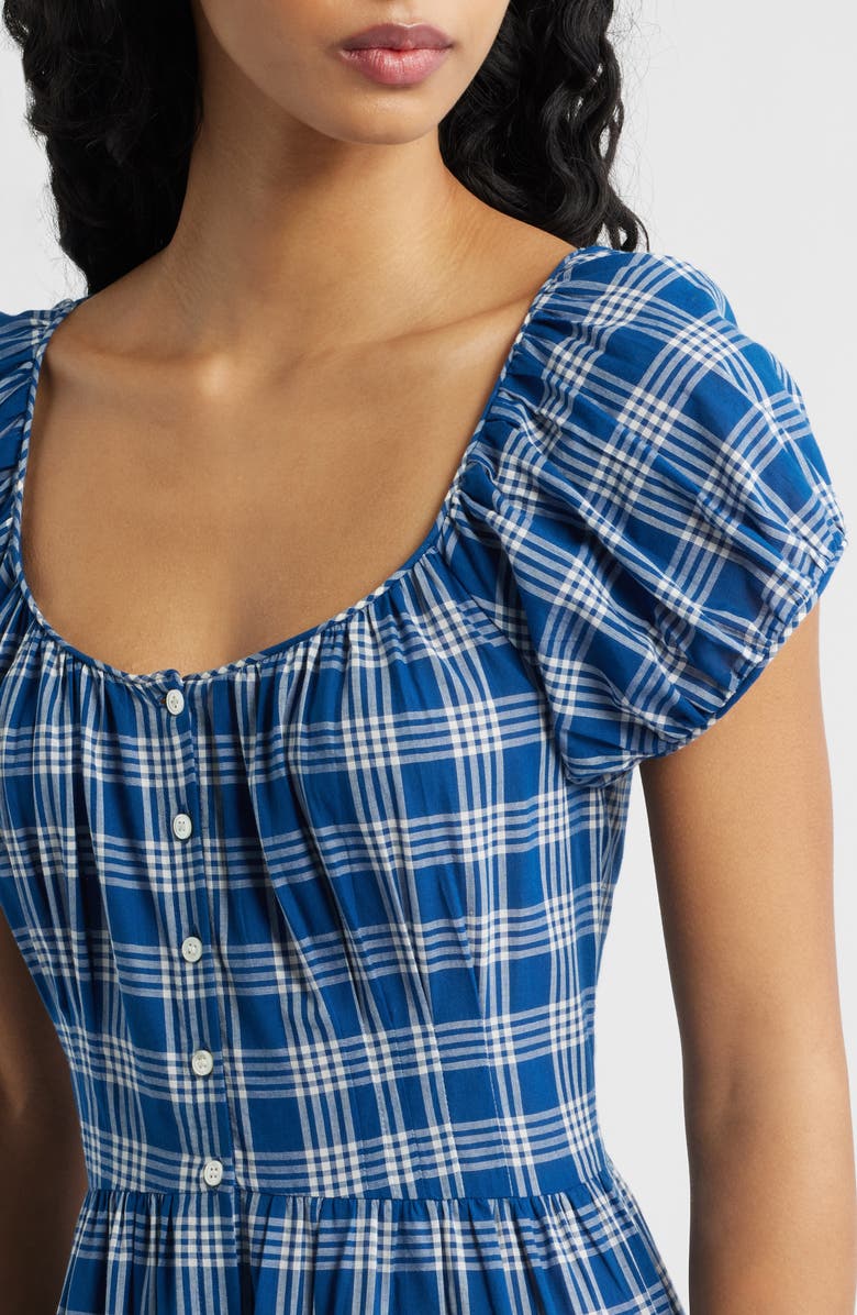 DÔEN Valenne Plaid Tiered Organic Cotton Voile Dress, Alternate, color, Dorset Plaid