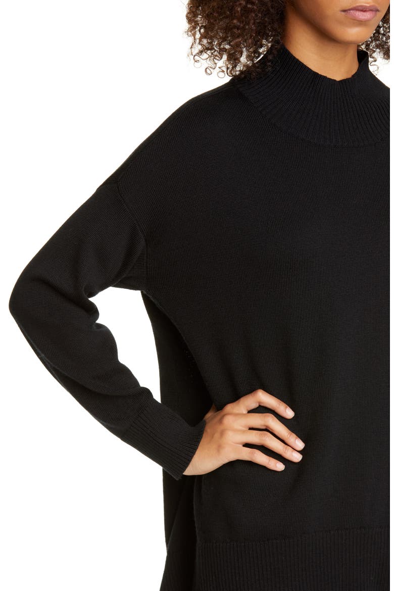 Oversize Mock Neck Sweater, Alternate, color, DNUBLACK
