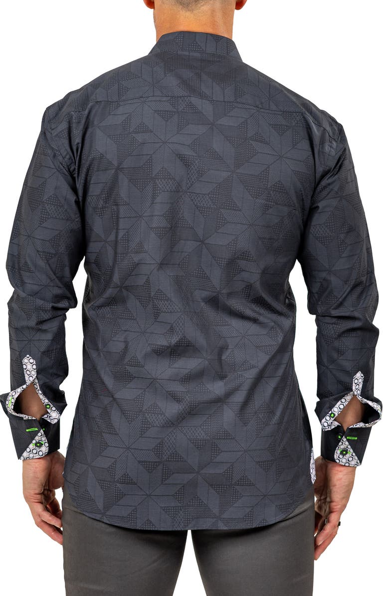 Maceoo Eins Marthy Contemporary Fit Cotton Button-Up Shirt, Alternate, color, Black