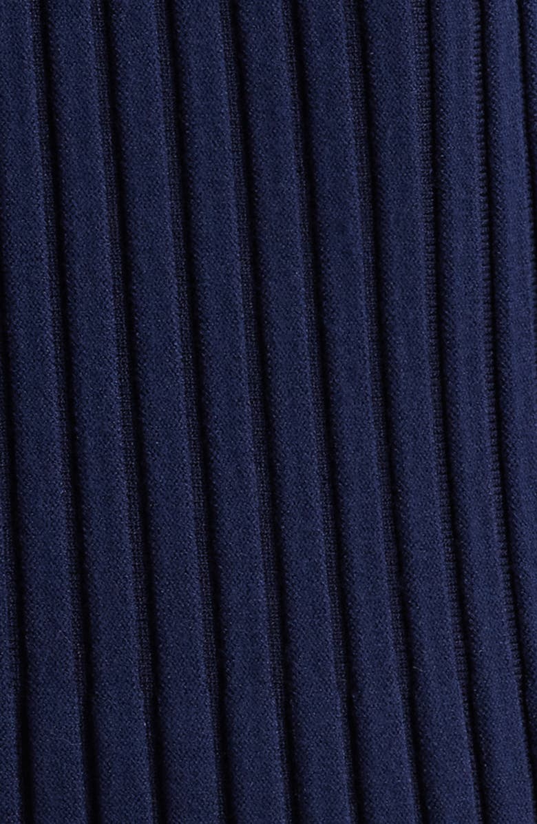 Elie Tahari The Monroe Long Sleeve Rib Midi Sweater Dress, Alternate, color, Navy