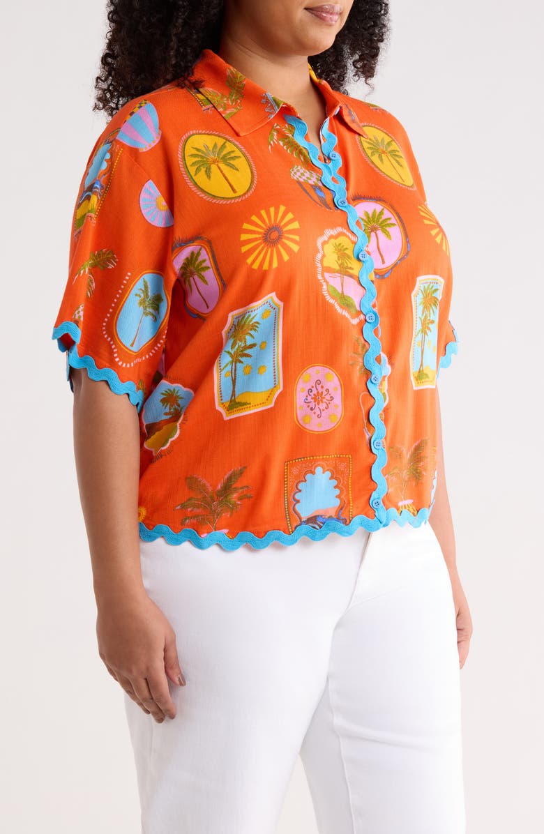 SUGARLIPS Maury Postcard Shirt, Alternate, color, Red-Pink-Multi
